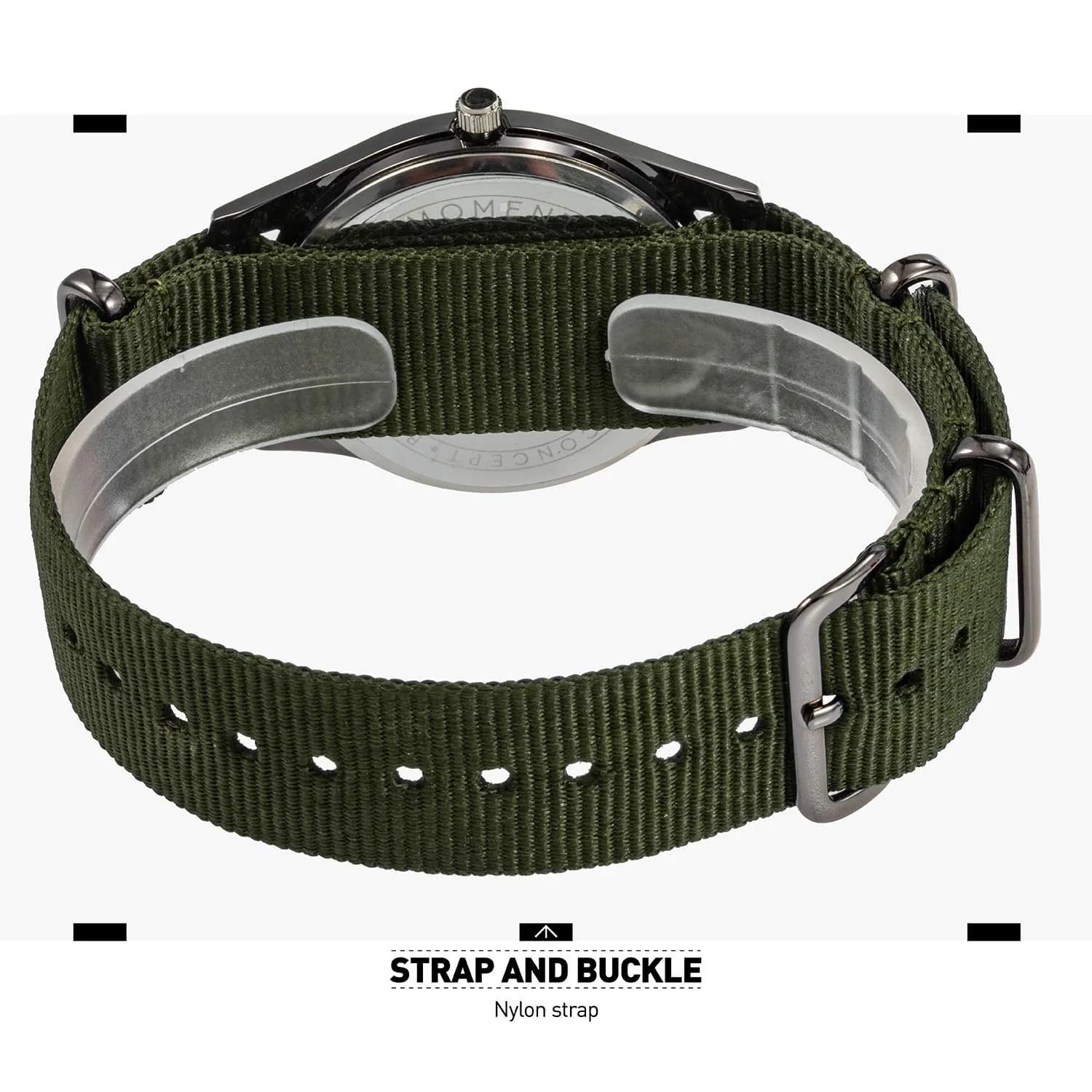 Infantry MDC Mens Military Field Watch 40mm Green Dial Olive Nylon Strap | Japanese Quartz Movement - view 7
