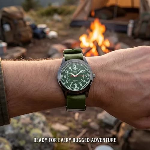 Infantry MDC Men's Field Watch 40mm Green Dial with Olive Nylon Strap - view 3
