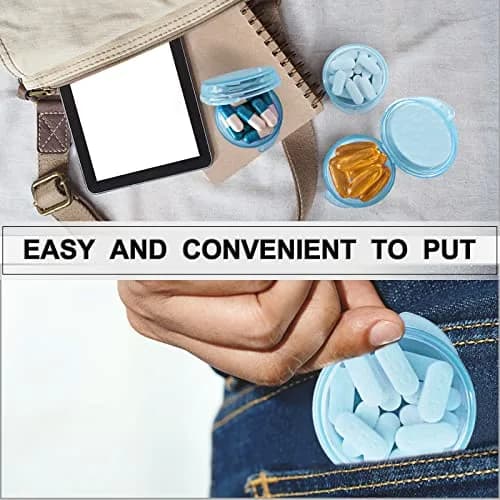 UHOUSE Small Pill Box 3 Pack Blue | FDA Approved Portable Medicine Container thumbnail 4