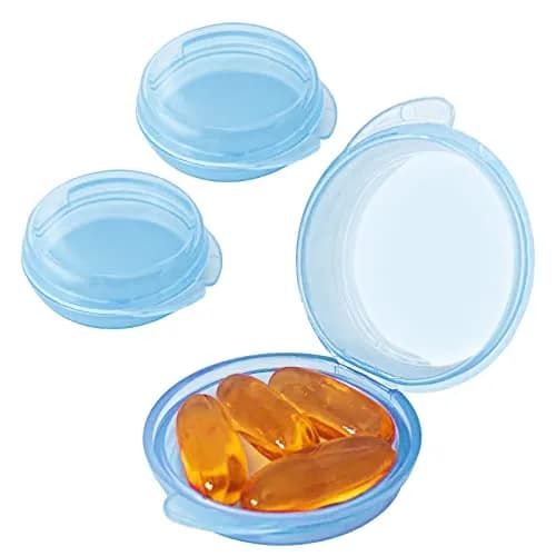 UHOUSE Small Pill Box 3 Pack Blue | FDA Approved Portable Medicine Container thumbnail 1