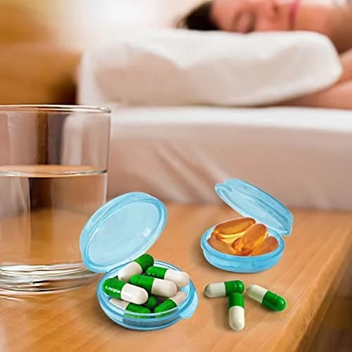 UHOUSE Small Pill Box 3 Pack Blue | FDA Approved Portable Medicine Container thumbnail 7