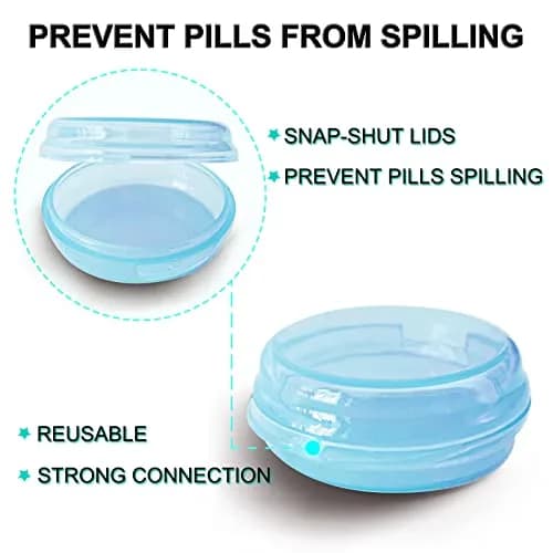 UHOUSE Small Pill Box 3 Pack Blue | FDA Approved Portable Medicine Container thumbnail 2