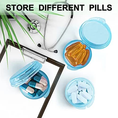 UHOUSE Small Pill Box 3 Pack Blue | FDA Approved Portable Medicine Container thumbnail 3