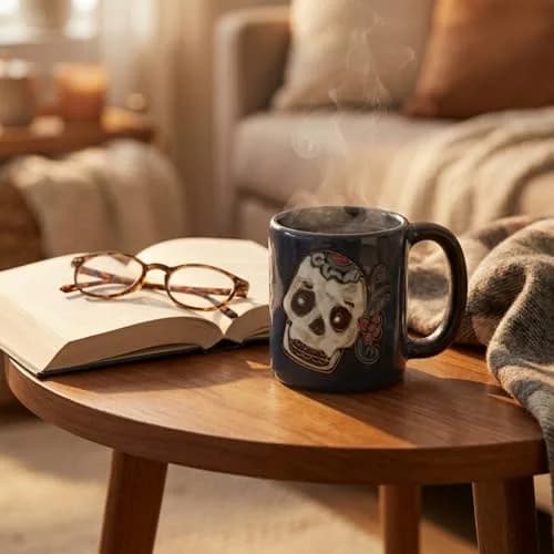 Stoneware Mara Day of the Dead Sugar Skull Mug 16oz | Handcrafted Ceramic Art (120 chars) thumbnail 7