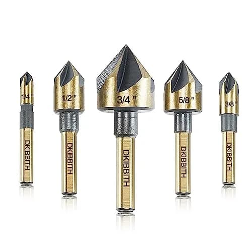 DKIBBITH Countersink Drill Bit Set 5 Pieces 82° High-Speed Steel 6mm Shank | Versatile, Durable, Precision thumbnail 1