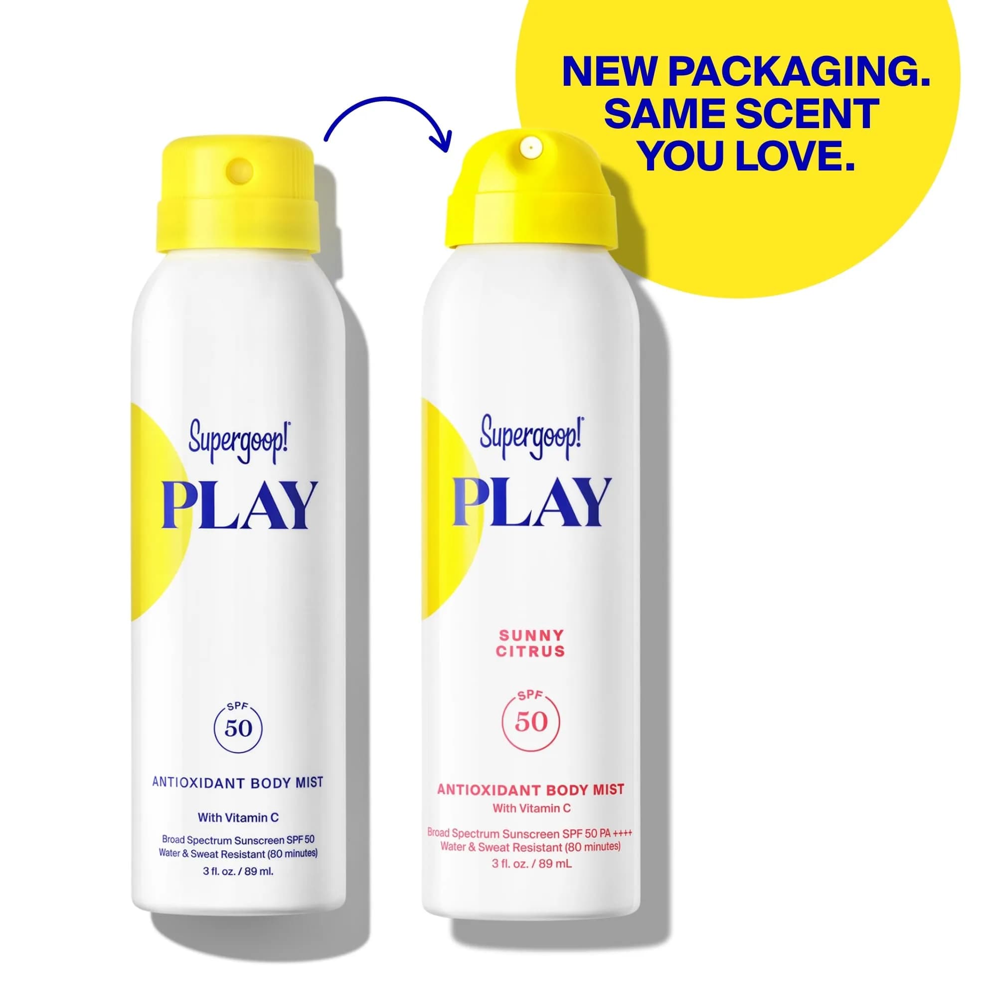 Supergoop! PLAY SPF 50 Antioxidant Body Mist 2 x 88.7 ml (3 fl oz) | USA-Import Sunscreen Spray, Vitamin C Enriched, Broad Spectrum - view 2