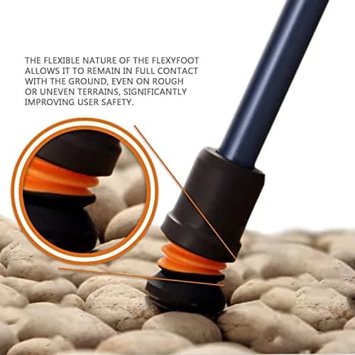 Flexyfoot Shock Absorbing Cork Handle Walking Stick – Improved Comfort, Grip & Safety, Height Adjustable, Orange thumbnail 7
