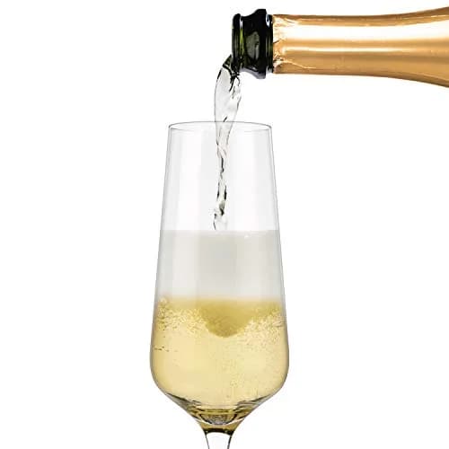 LUXBE Champagne Crystal Flutes Glasses Set of 4 | Elegant Hand Blown Sparkling Wine Glasses, 12oz / 350ml thumbnail 2