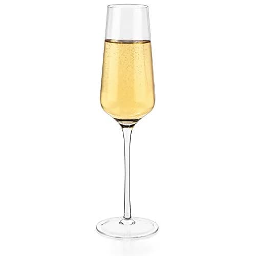 LUXBE Champagne Crystal Flutes Glasses Set of 4 | Elegant Hand Blown Sparkling Wine Glasses, 12oz / 350ml thumbnail 3