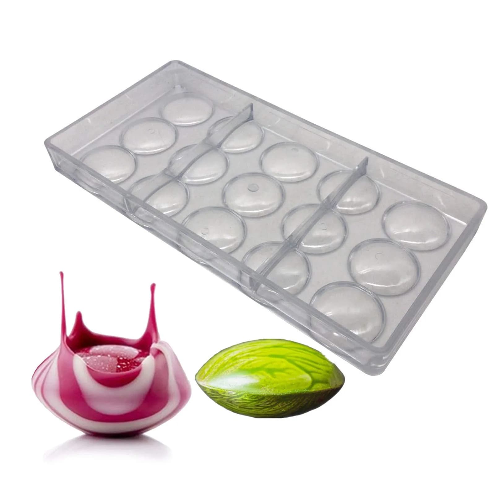 Goldbaking Oblate Chocolate Mold Volcanic Polycarbonate 27.5cm x 13.5cm | Impact-Resistant Candy Form — 1038