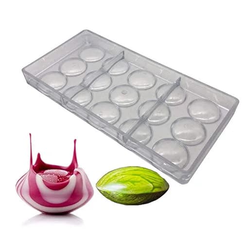 Goldbaking Oblate Chocolate Mold Volcanic Polycarbonate 27.5cm x 13.5cm | Impact-Resistant Candy Form thumbnail 1