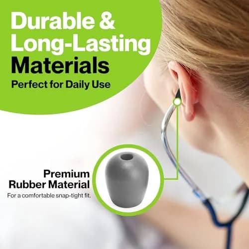 Durabasics Grey Stethoscope Ear Tips Set | Compatible with Littmann Classic III, Cardiology 3, 4, & IV thumbnail 5