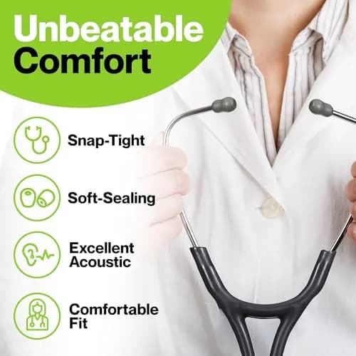 Durabasics Grey Stethoscope Ear Tips Set | Compatible with Littmann Classic III, Cardiology 3, 4, & IV thumbnail 6