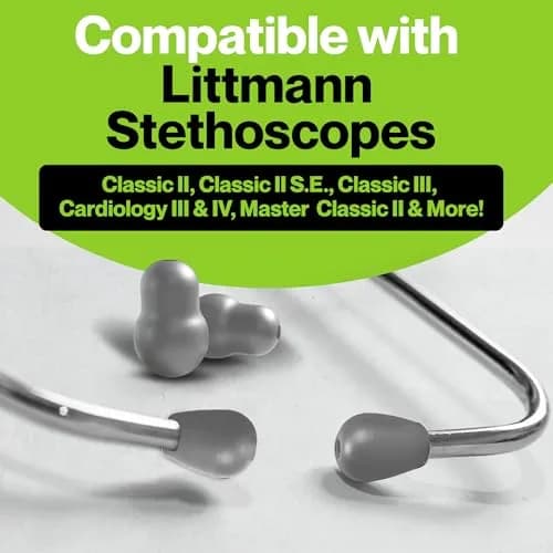 Durabasics Grey Stethoscope Ear Tips Set | Compatible with Littmann Classic III, Cardiology 3, 4, & IV thumbnail 2