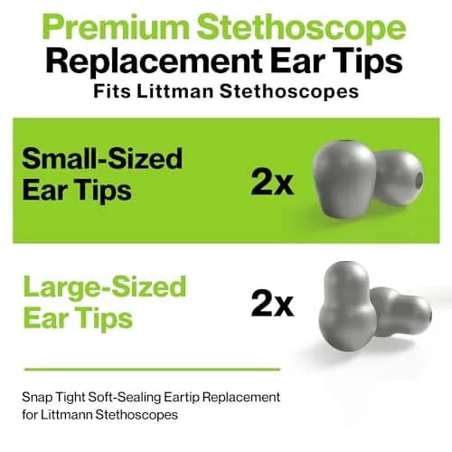 Durabasics Grey Stethoscope Ear Tips Set | Compatible with Littmann Classic III, Cardiology 3, 4, & IV thumbnail 3