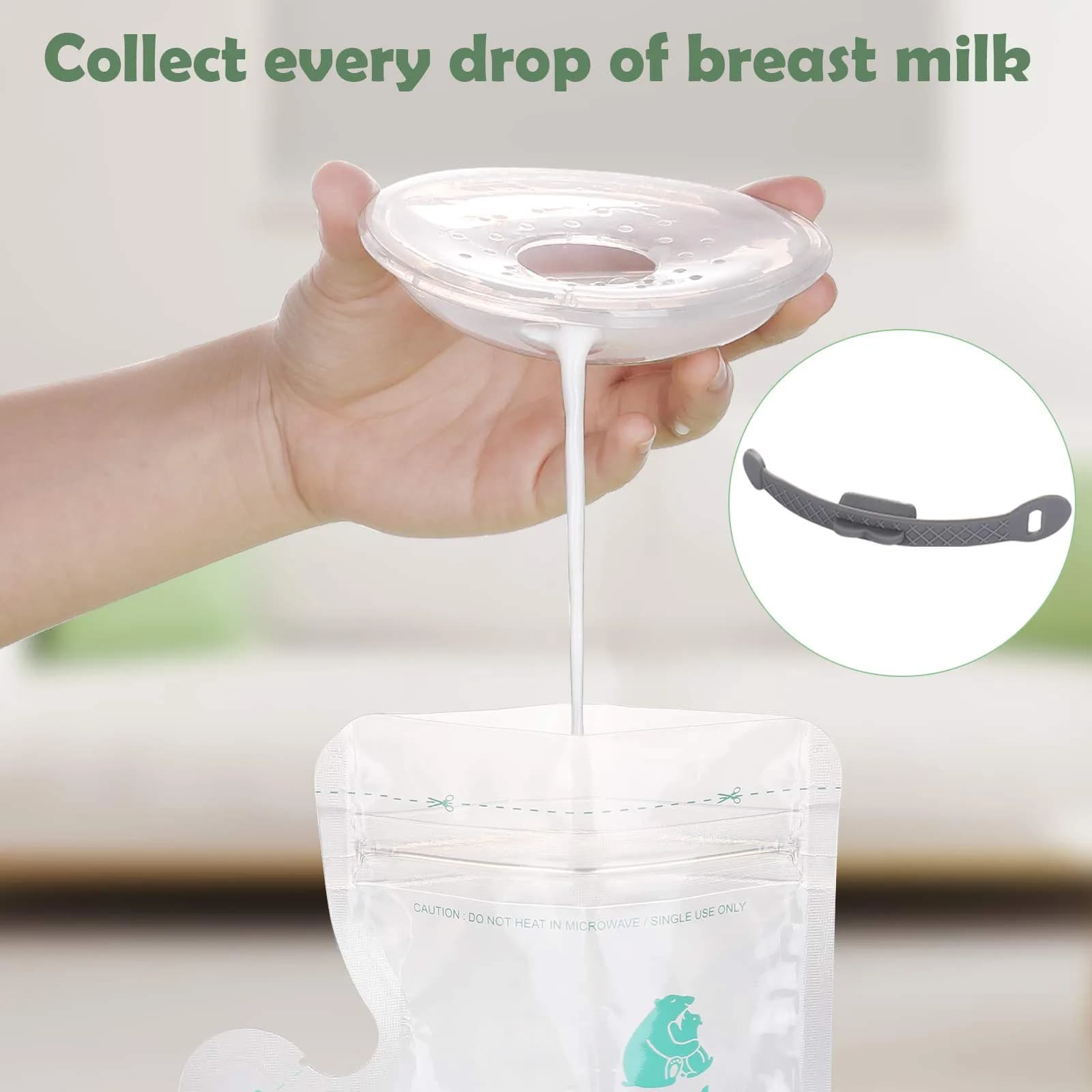 Lictin Breast Milk Collector Shells with Storage Bags - 70ml Capacity, BPA-Free Silicone | Pack of 2 - view 5