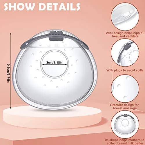 Lictin Breast Milk Collector Shells with Storage Bags - 70ml Capacity, BPA-Free Silicone | Pack of 2 thumbnail 7