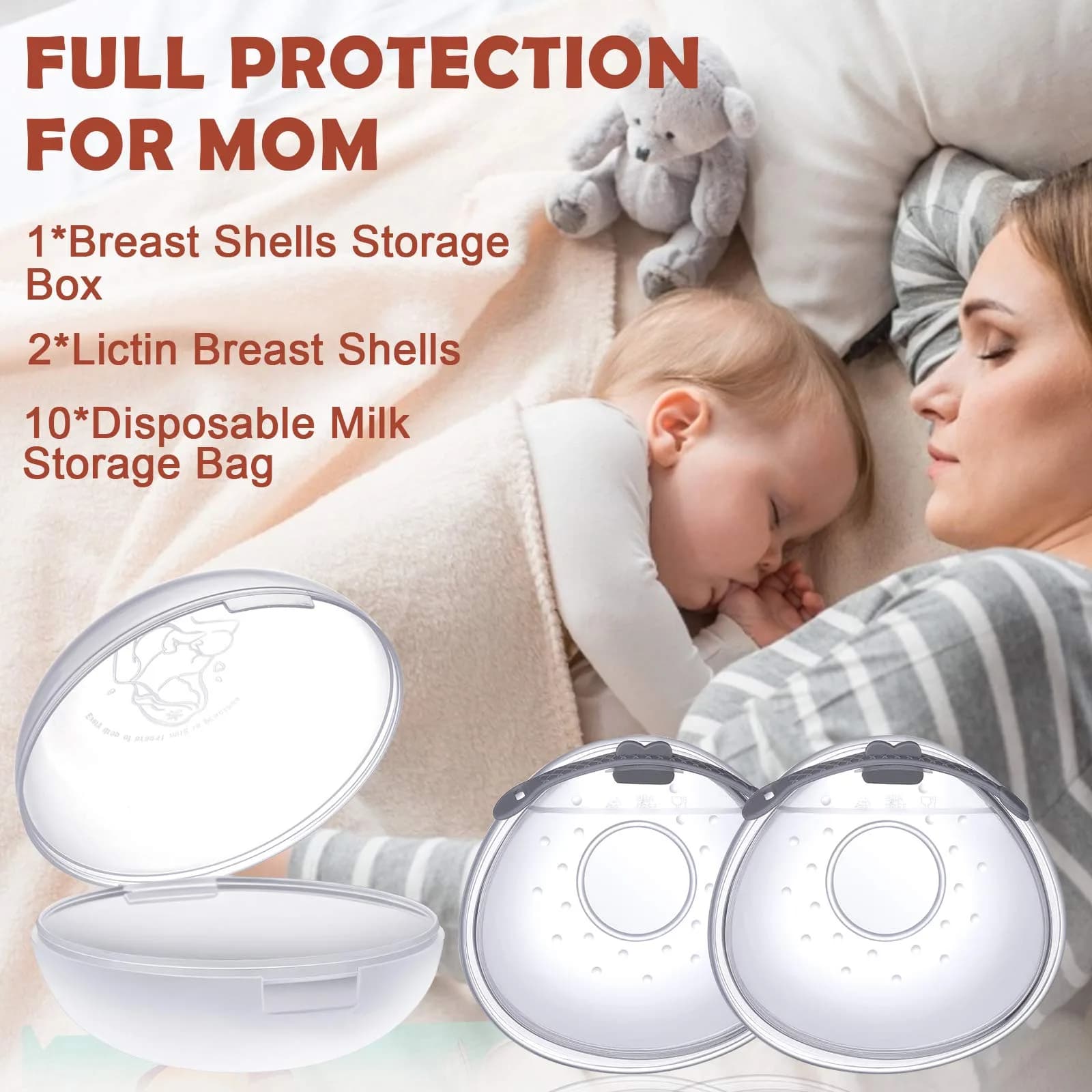Lictin 70ml Breast Milk Collector & Nipple Shields Set (2 Pieces) - USA-Imported for Breastfeeding Moms - view 2