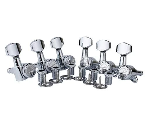 Guyker Guitar Locking Tuners (6 Right) - 1:18 Gear Ratio, Sealed Die-Cast Metal, Chrome | Precision Tuning for Electric & Acoustic Guitars thumbnail 1