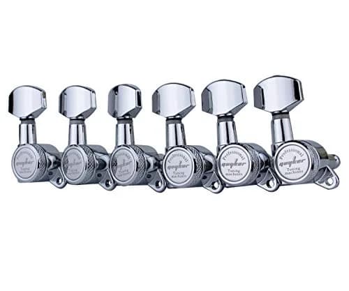 Guyker Guitar Locking Tuners (6 Right) - 1:18 Gear Ratio, Sealed Die-Cast Metal, Chrome | Precision Tuning for Electric & Acoustic Guitars thumbnail 2