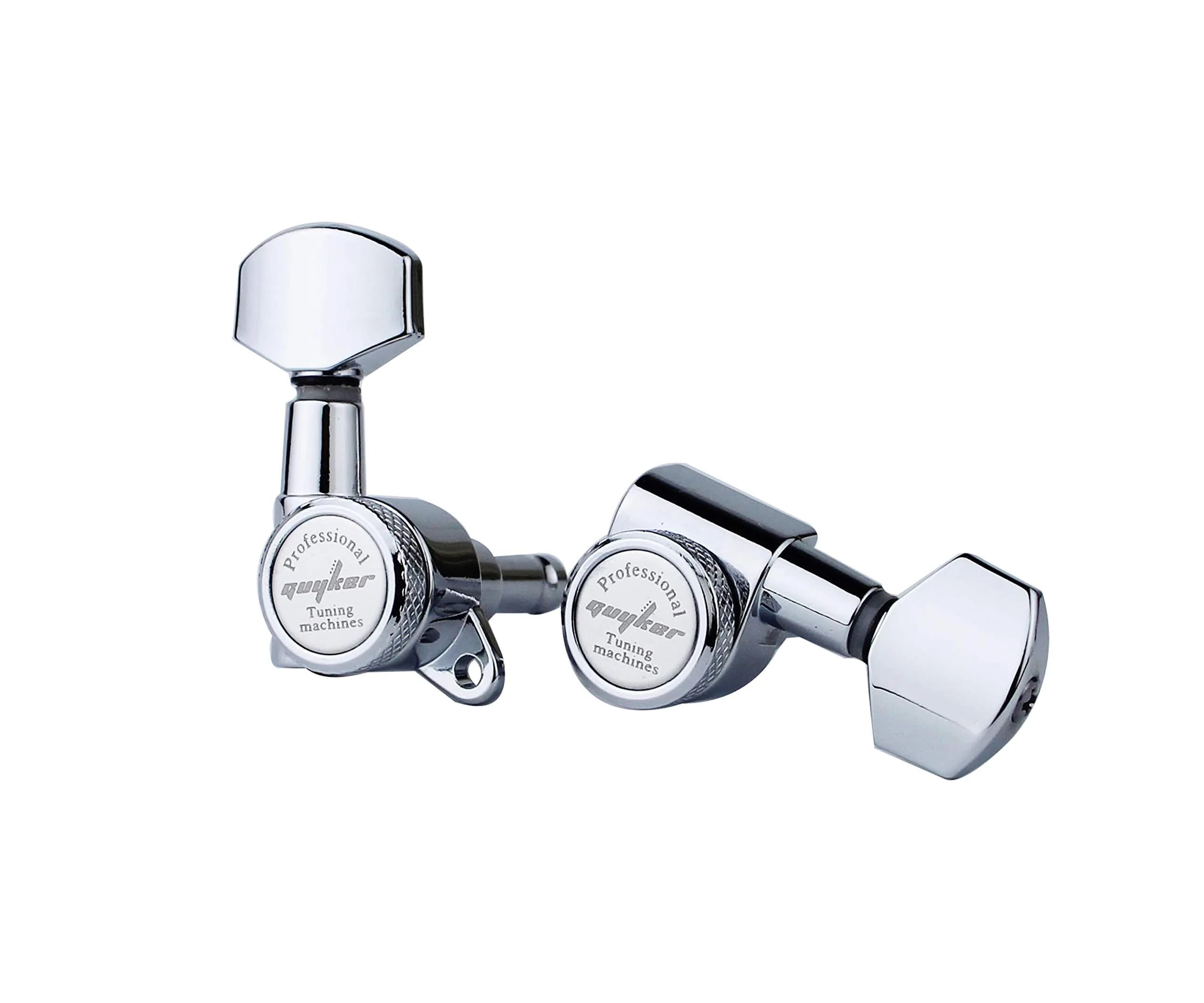 Guyker Guitar Locking Tuners (3L+3R) - 1:18 Gear Ratio, Sealed Machine Heads for Electric & Acoustic Guitars - Chrome - view 4