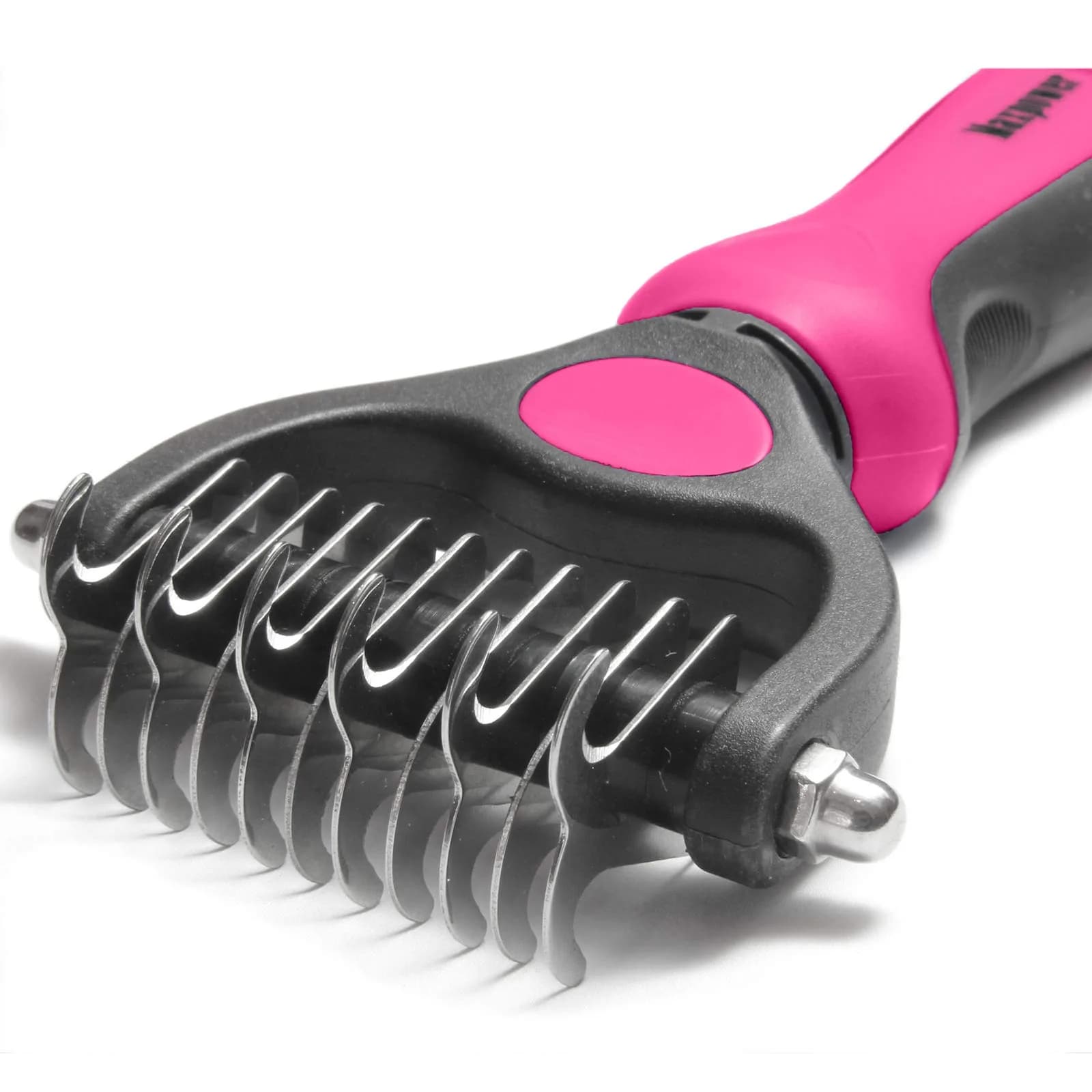 Maxpower Planet Pet Grooming Brush - Dual Sided Undercoat Rake for Dogs & Cats, Pink Small | Reduces Shedding by 95% - view 2