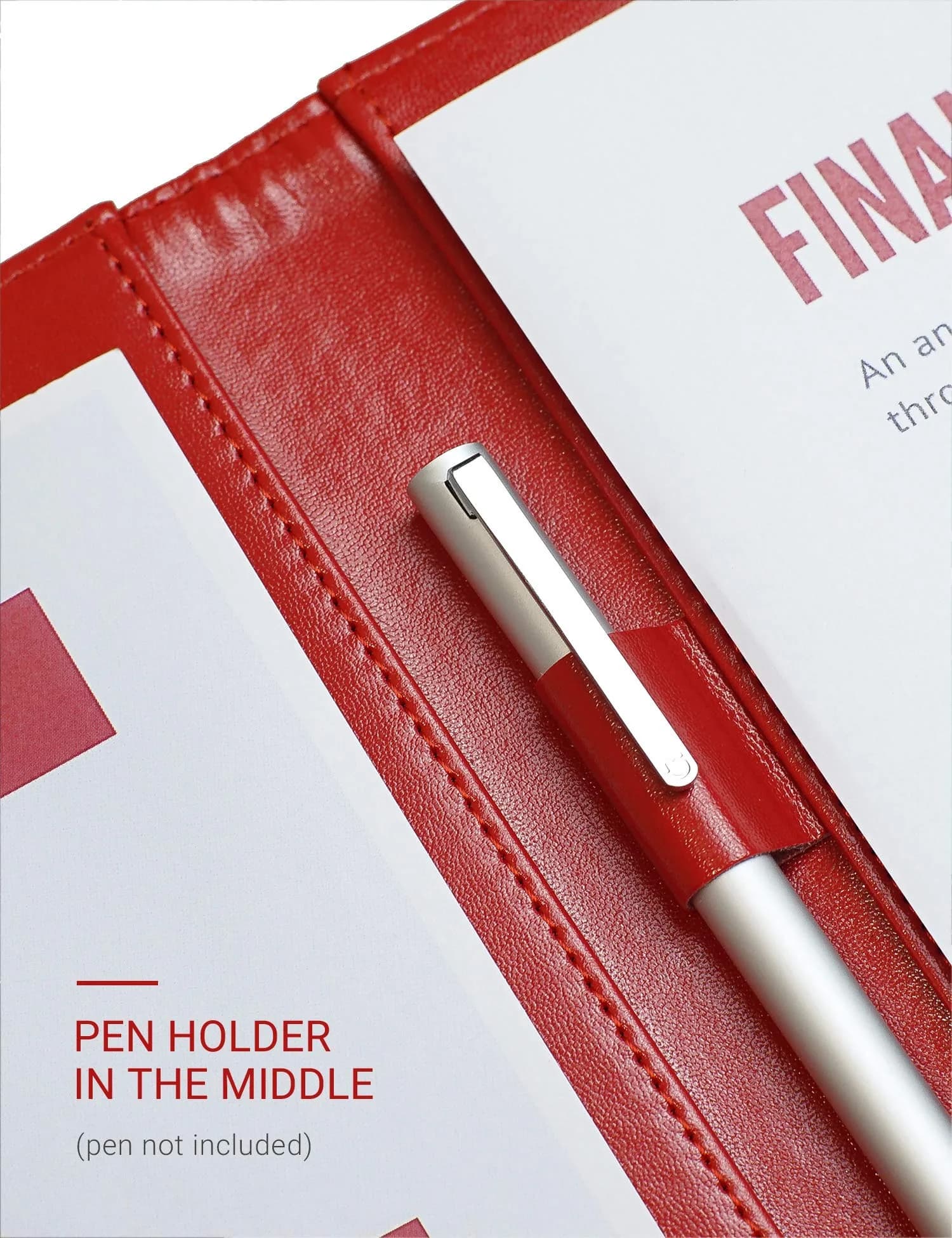 Mymazn Padfolio Clipboard Folder Portfolio with Cover for Legal Pad Holder Letter Size A4 Writing Pad (Red) - view 6