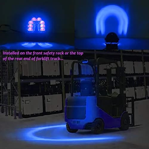 ONERAY Blue Arc LED Forklift Safety Light 4-Pack (20W per light, DC10-80V) | Warehouse Pedestrian Warning Zone Spotlight thumbnail 3