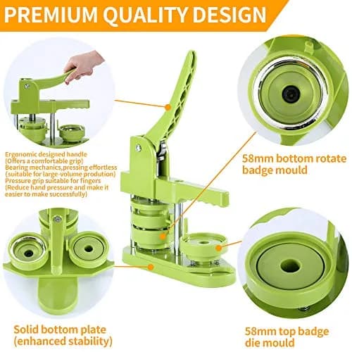 MK.Bear Button Maker Machine 58mm | DIY Badge Pin Maker with Supplies & Circle Cutter thumbnail 8