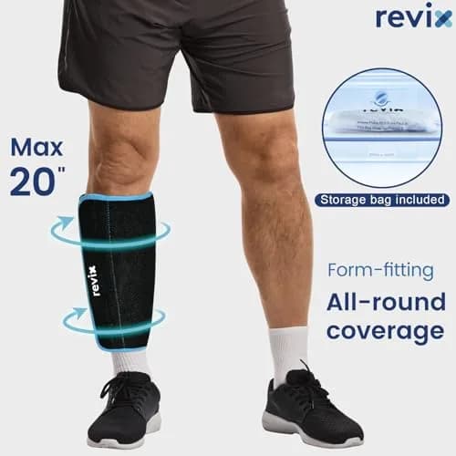 REVIX XL Shin Ice Pack Reusable Gel Cold Pack for Calf, Leg Ice Pack Wrap | Cold Therapy for Injuries & Recovery thumbnail 2