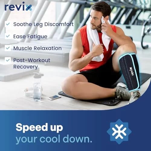 REVIX XL Shin Ice Pack Reusable Gel Cold Pack for Calf, Leg Ice Pack Wrap | Cold Therapy for Injuries & Recovery thumbnail 3
