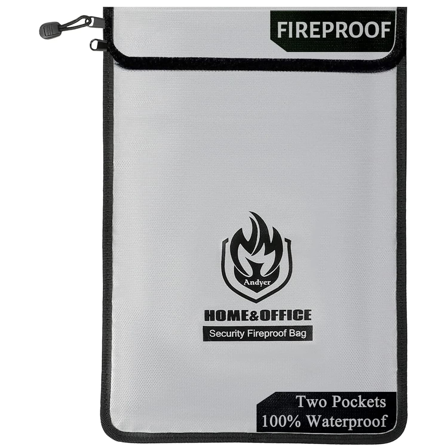 Andyer Fireproof Document Bag 38cm x 28cm (15"x11") | UL Certified Fire & Water Resistant
