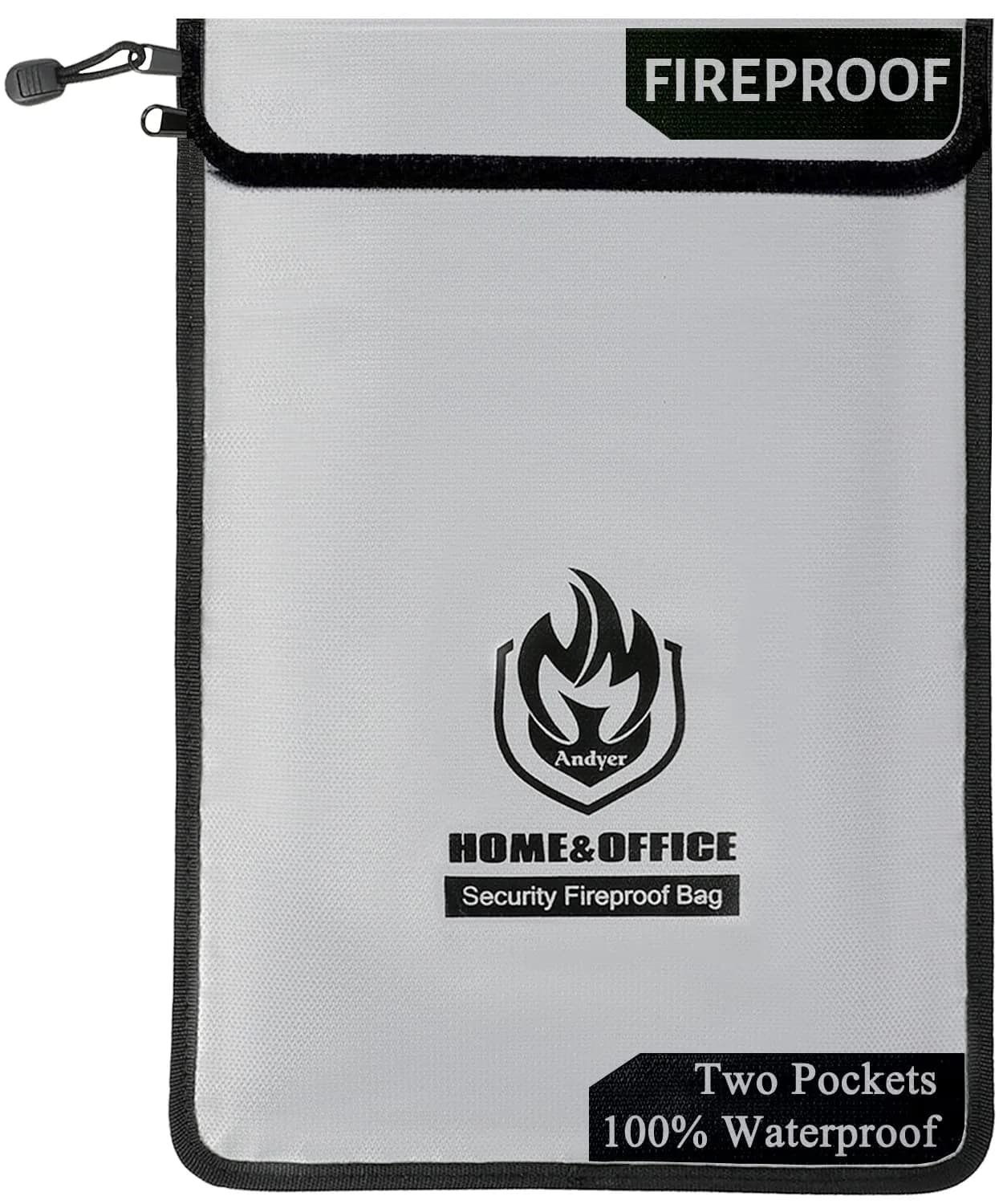 Andyer Fireproof Document Bag 38cm x 28cm (15"x11") | UL Certified Fire & Water Resistant
