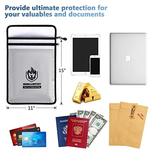 Andyer Fireproof Document Bag 38cm x 28cm (15"x11") | UL Certified Fire & Water Resistant thumbnail 6