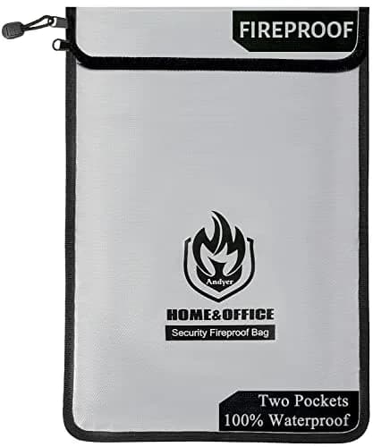 Andyer Fireproof Document Bag 38cm x 28cm (15"x11") | UL Certified Fire & Water Resistant thumbnail 1