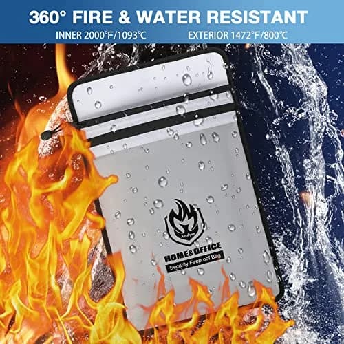 Andyer Fireproof Document Bag 38cm x 28cm (15"x11") | UL Certified Fire & Water Resistant thumbnail 2