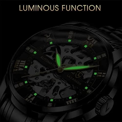 A ALPS Automatic Mechanical Watch for Men, 41mm Stainless Steel Skeleton Dial, 30M Water Resistant | Luxury Self-Winding Wristwatch thumbnail 5
