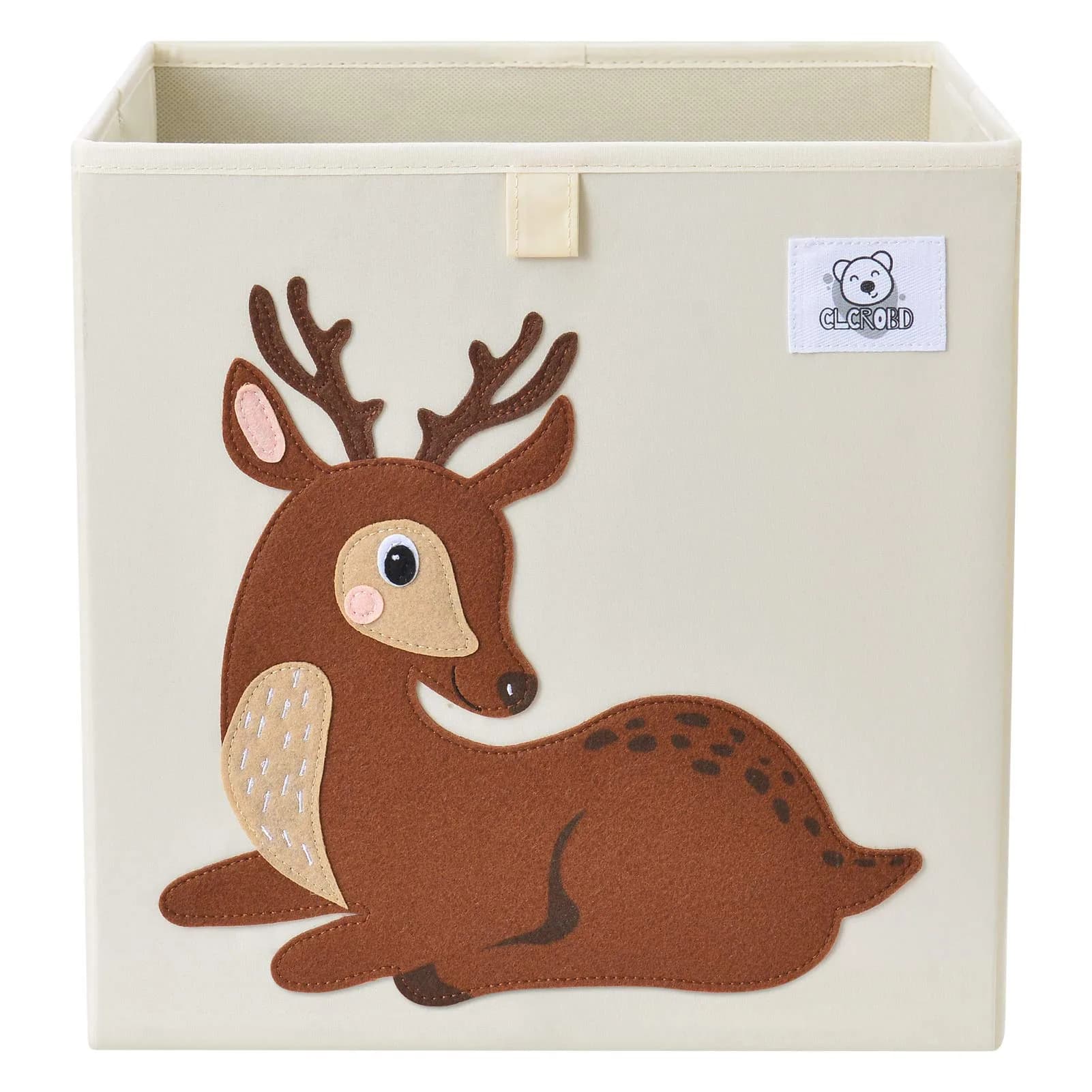 CLCROBD 13 Inch Animal Cube Storage Bins | Foldable Fabric Toy Box & Toy Chest for Nursery & Playroom — Deer