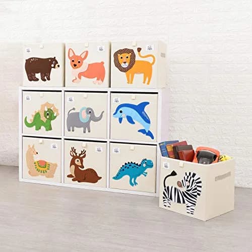 CLCROBD 13 Inch Animal Cube Storage Bins | Foldable Fabric Toy Box & Toy Chest for Nursery & Playroom thumbnail 5