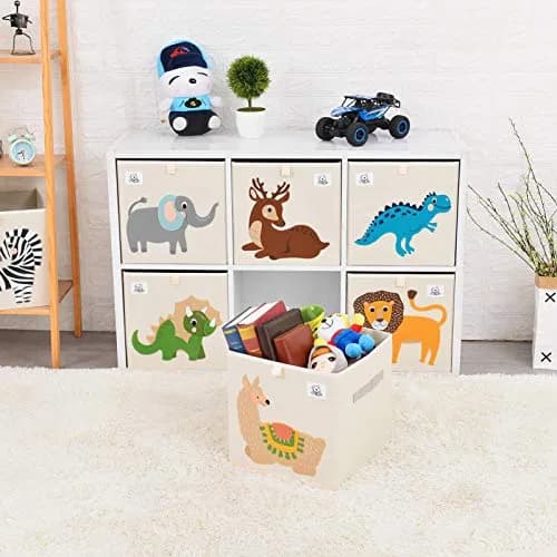 CLCROBD 13 Inch Animal Cube Storage Bins | Foldable Fabric Toy Box & Toy Chest for Nursery & Playroom thumbnail 7