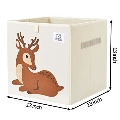 CLCROBD 13 Inch Animal Cube Storage Bins | Foldable Fabric Toy Box & Toy Chest for Nursery & Playroom thumbnail 2