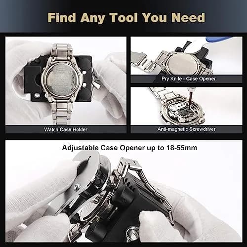 OneBom Watch Repair Kit Tool Set 188pcs | Professional Watch Band Link Opener Case Back Remover thumbnail 5