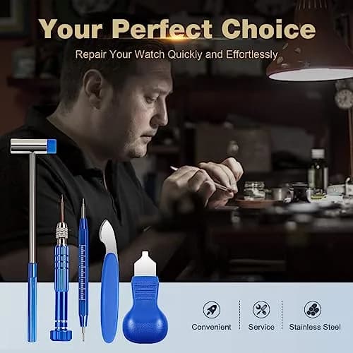 OneBom Watch Repair Kit Tool Set 188pcs | Professional Watch Band Link Opener Case Back Remover thumbnail 6