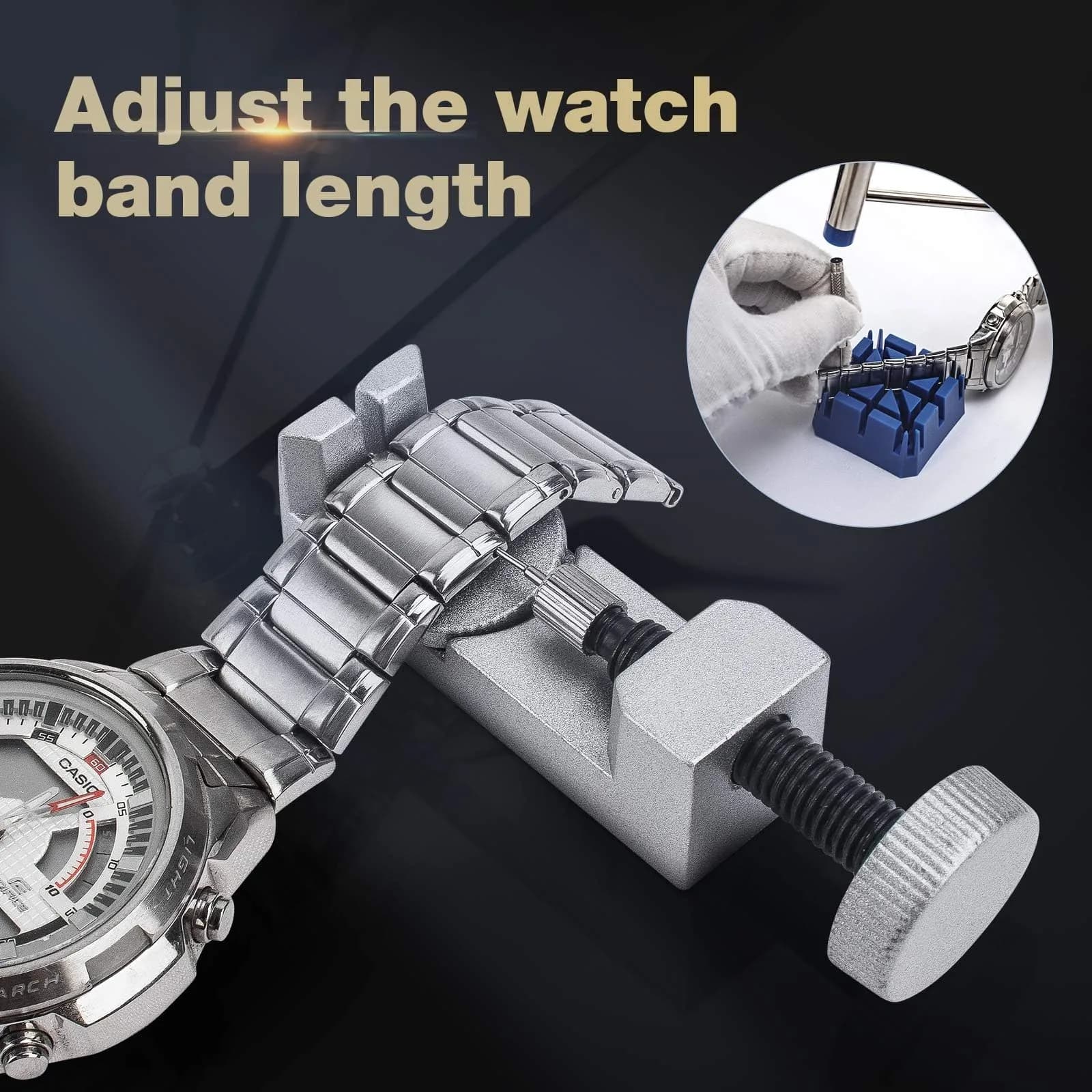 OneBom Watch Repair Kit Tool Set 188pcs | Professional Watch Band Link Opener Case Back Remover - view 4