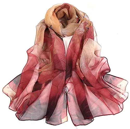 Acotavie Scarfs for Women Lightweight Floral Pattern Shawl & Wrap (W04) | Summer & Winter thumbnail 1
