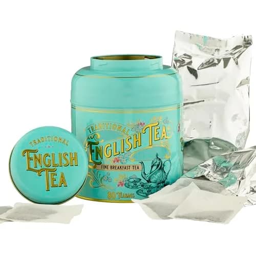New English Teas Victorian Tea Tin with 80 Black Tea Bags | Vintage Victorian Design & Full-bodied Flavor (70-120 chars) thumbnail 2