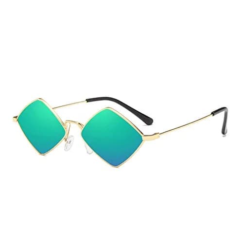 ENTHYI Diamond Shape Sunglasses for Men/Women Metal Quadrilateral Frame Shades UV Protection (Green) | Polarized thumbnail 1