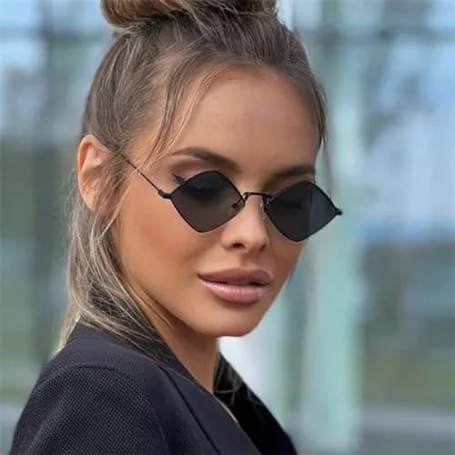 ENTHYI Diamond Shape Sunglasses for Men/Women Metal Quadrilateral Frame Shades UV Protection (Green) | Polarized thumbnail 8