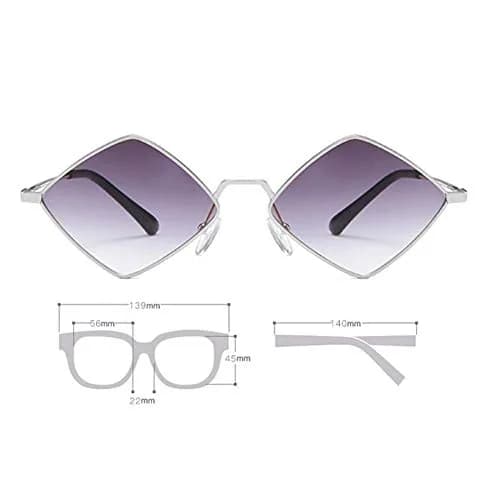 ENTHYI Diamond Shape Punk Sunglasses for Men & Women | 56mm (2.20") Lens Width thumbnail 4