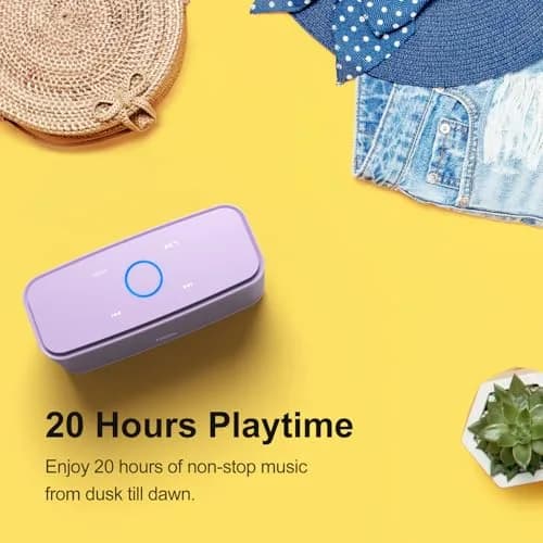 DOSS SoundBox Touch Portable Wireless Bluetooth Speaker with 12W HD Sound & Rich Bass, Purple | 20-Hour Playtime thumbnail 7